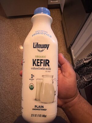 Plain Unsweetened Organic Kefir Cultured Lowfat Milk, Plain