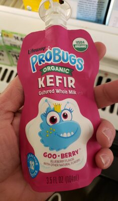 Goo-Berry Flavored Organic Kefir Cultured Whole Milk, Goo-Berry