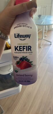 Mixed Berry Flavored Organic Kefir Cultured Whole Milk, Mixed Berry
