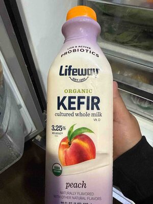 Peach Flavored Organic Kefir Cultured Whole Milk, Peach