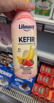 Strawberry Banana Kefir Cultured Lowfat Milk, Strawberry Banana