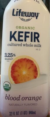 Blood Orange Flavored Organic Kefir Cultured Whole Milk, Blood Orange