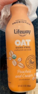 Peaches And Cream Flavored Dairy-Free Cultured Oat Milk, Peaches And Cream