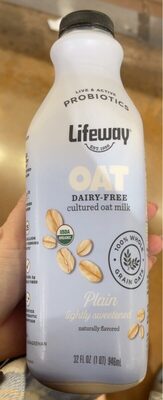 Plain Flavored Lightly Sweetened Dairy-Free Cultured Oat Milk, Plain
