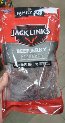 Peppered Beef Jerky Seasoned With Cracked Black Pepper, Peppered