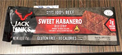 Sweet Habanero Slow Smoked, Dried & Seasoned Meat Beef Strip Bar, Sweet Habanero