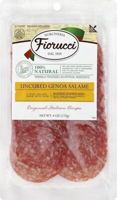 Uncured Genoa Salami Mild Salami With Italian Style Spices, Uncured