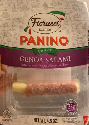 Genoa Salami Wrapped Mozzarella Cheese Panino, Genoa Salami