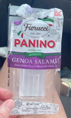 Genoa Salami Wrapped Mozzarella Cheese Panino, Genoa Salami