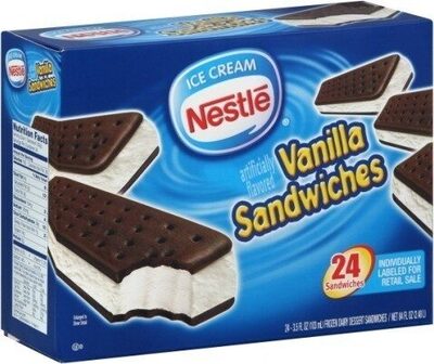 Vanilla Flavored Frozen Dairy Dessert Sandwiches, Vanilla