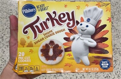 Pillsbury Ready to Bake! Turkey Shape Sugar Cookie Dough 20 Count