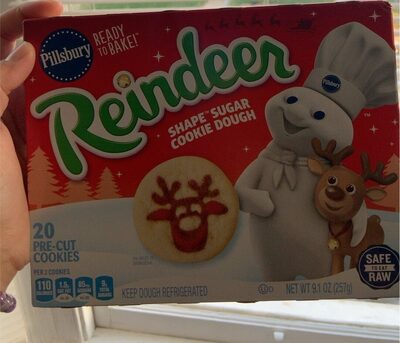 Pillsbury Ready to Bake! Reindeer Shape Cookie Dough 20 Count