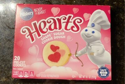 Pillsbury Ready to Bake! Hearts Shape Sugar Cookie Dough 20 Count