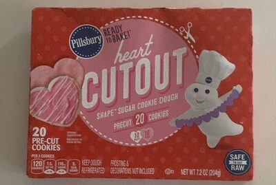 Pillsbury Ready to Bake! Hearts Cut Out Sugar Cookie Dough 20 Count