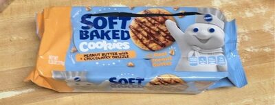 Pillsbury Soft Baked Peanut Butter with Chocolate Drizzle Cookies 18 Count