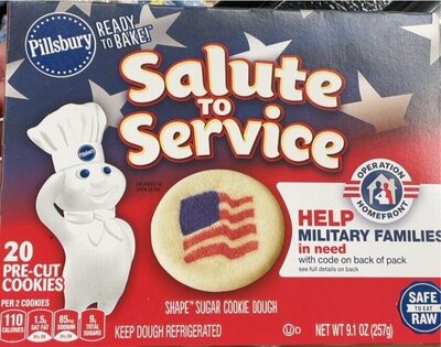 Pillsbury Salute To Service Shape Sugar Cookie Dough 20 Count