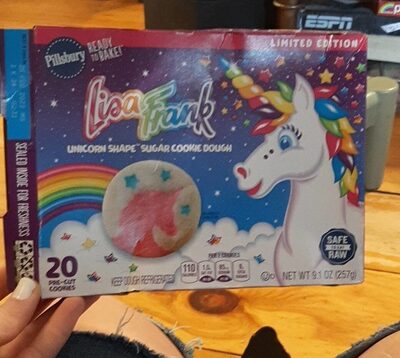 Pillsbury Ready to Bake! Lisa Frank Unicorn Shape Sugar Cookie Dough 20 Count