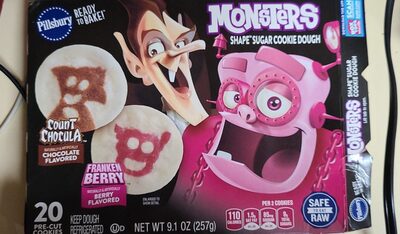 Monsters Shape Sugar Cookie Dough