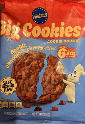 Pillsbury Big Cookies Double Chocolate Cherry Cookie Dough 6 Count