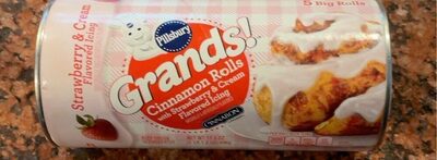 Cinnamon Big Rolls With Strawberry & Cream Flavored Icing, Strawberry & Cream Icing