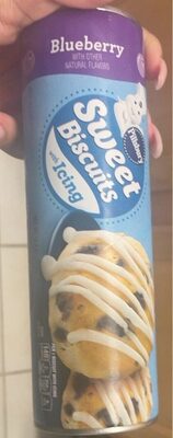 Blueberry Sweet Biscuits With Icing, Blueberry With Icing