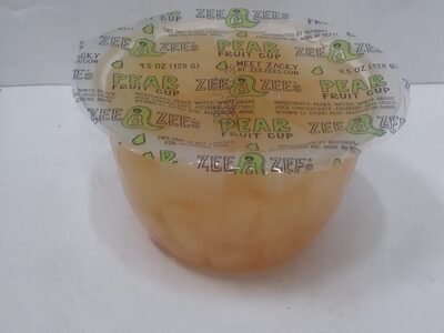 Zee Zees Fruit Cup, Pears, Diced, 4.5 oz.
