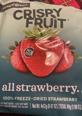Crispy Green Crispy Fruit 100% Freeze-Dried Strawberry, 0.42 Oz, 4 Count