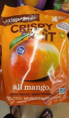 Crispy Green Crispy Fruit 100% Freeze-Dried Mango, 0.63 Oz, 4 Count