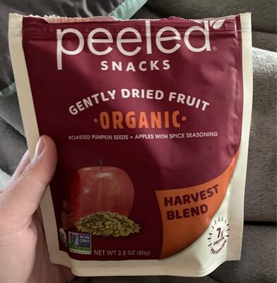 Harvest Blend Organic Roasted Pumpkin Seeds, Apples With Spice Seasoning Gently Dried Fruit, Harvest Blend
