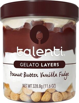 Peanut Butter Vanilla Fudge Gelato Layers, Peanut Butter; Vanilla Fudge