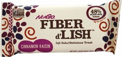 Nugo, Fiber D'Lish, Bar, Cinnamon Raisin, Cinnamon Raisin