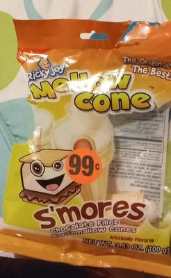 Mellow Cone S'Mores Chocolate Filled Marshmallow Cones, Chocolate