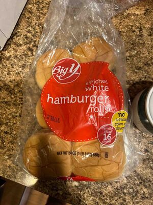 White Enriched Hamburger Rolls, White