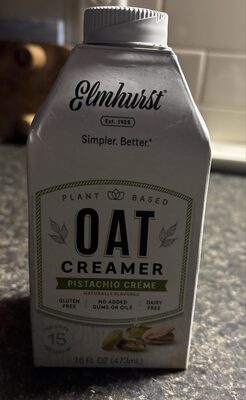 Pistachio Creme Flavored Oat Creamer, Pistachio Creme