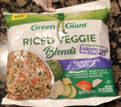 Parmesan Garlic Green Pea Pasta, Riced Broccoli, Riced Cauliflower, Grilled Zucchini, Tomatoes & Seasoning Riced Veggie Blends, Parmesan Garlic