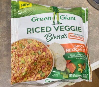 Spicy Mexican Style Riced Cauliflower, Green & Red Bell Peppers, Fire Roasted Corn & Spices Riced Veggie Blends, Spicy Mexican Style