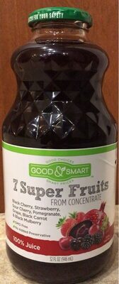 7 Super Fruits Black Cherry, Strawberry, Sour Cherry, Pomegranate, Grape, Black Carrot & Black Mulberry Juice, 7 Super Fruits