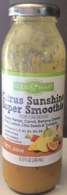 Citrus Sunshine Apple, Mango, Carrot, Banana, Orange, Pear, Lemon, Chia Seeds & Turmeric Super Smoothie Juice, Citrus Sunshine