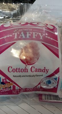 Cotton Candy Flavored Saltwater Taffy Candy, Cotton Candy