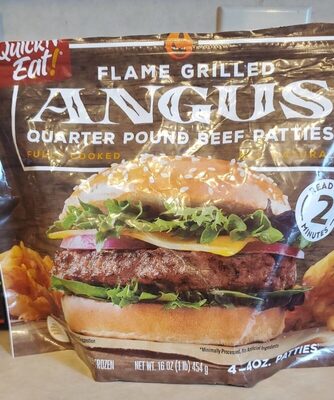 Flame Grilled Angus Quarter Pound Beef Patties, Flame Grilled Angus