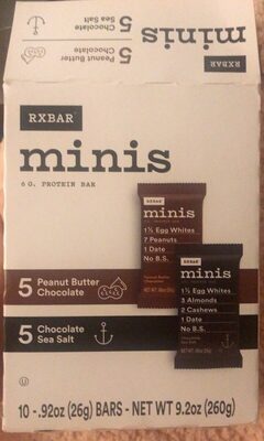 Peanut Butter Chocolate Chocolate Sea Salt Protein Bar Minis, Peanut Butter Chocolate Chocolate Sea Salt