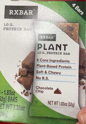 Chocolate Chip Plant Protein Bars, Chocolate Chip