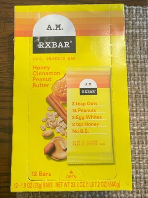 Honey, Cinnamon, Peanut Butter 10 G. Protein Bar, Honey, Cinnamon, Peanut Butter