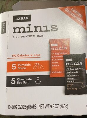 Minis Pumpkin Spice And Chocolate Sea Salt Protein Bar