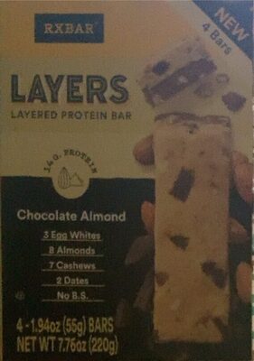 Chocolate Almond Layers Layered Protein Bar, Chocolate Almond