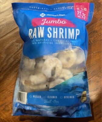 Peeled Cleaned Deveined Tail-On Jumbo Raw Shrimp