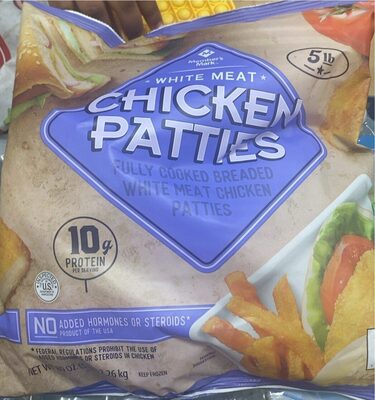 Fully Cooked Breaded White Meat Chicken Patties, White Meat Chicken