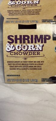 Shrimp & Corn Chowder Generous Amounts Of Tender Shrimp And Corn, With Sweet Red Peppers And Diced Potatoes In A Creamy Tomato Broth With Sauteed Onions And Garlic, Seasoned With A Cajun Spice Blend, Shrimp & Corn Chowder