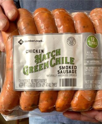 Chicken Hatch Green Chile Smoked Sausage, Chicken Hatch Green Chile