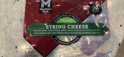 Mozzarella Light Low-Moisture Part-Skim String Cheese, Mozzarella